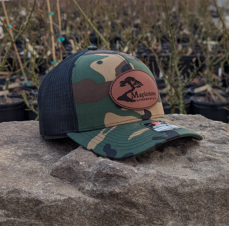Richardson 112 Hat - Camo/Black/Leather Patch – Maplestone Ornamentals