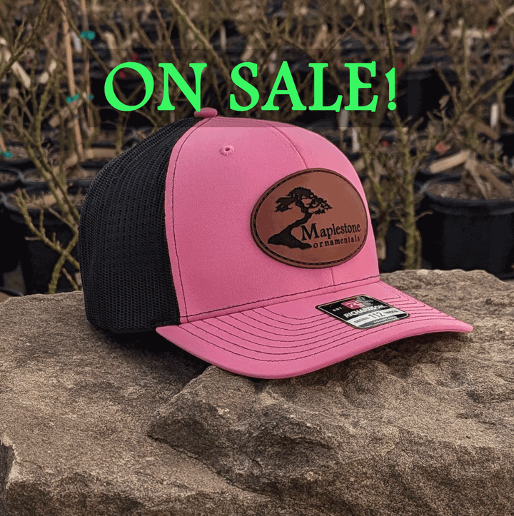 Richardson 112 Hat - Pink/Black/Leather Patch