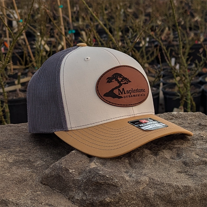 Richardson 112 Hat - Beige/Charcoal/Amber/Leather Patch