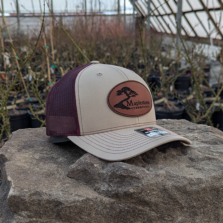 Richardson 112 Hat - Khaki/Burgundy/Leather Patch