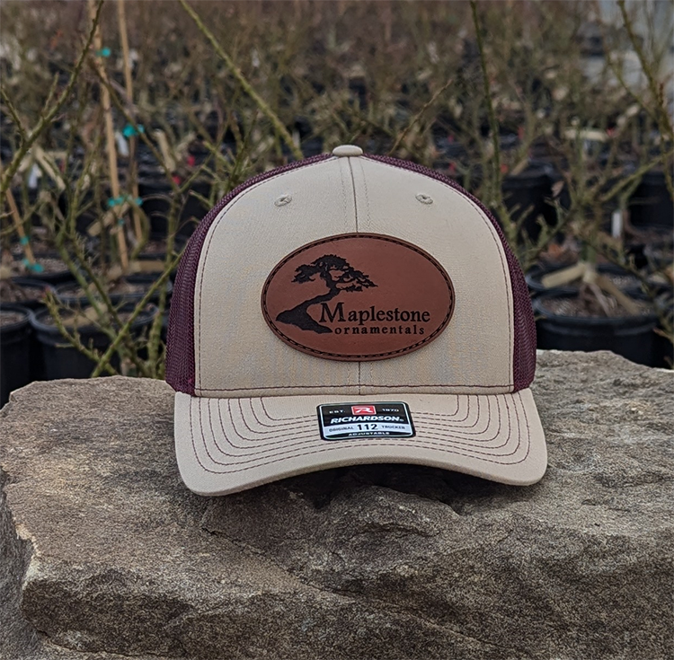 Richardson 112 Hat - Khaki/Burgundy/Leather Patch