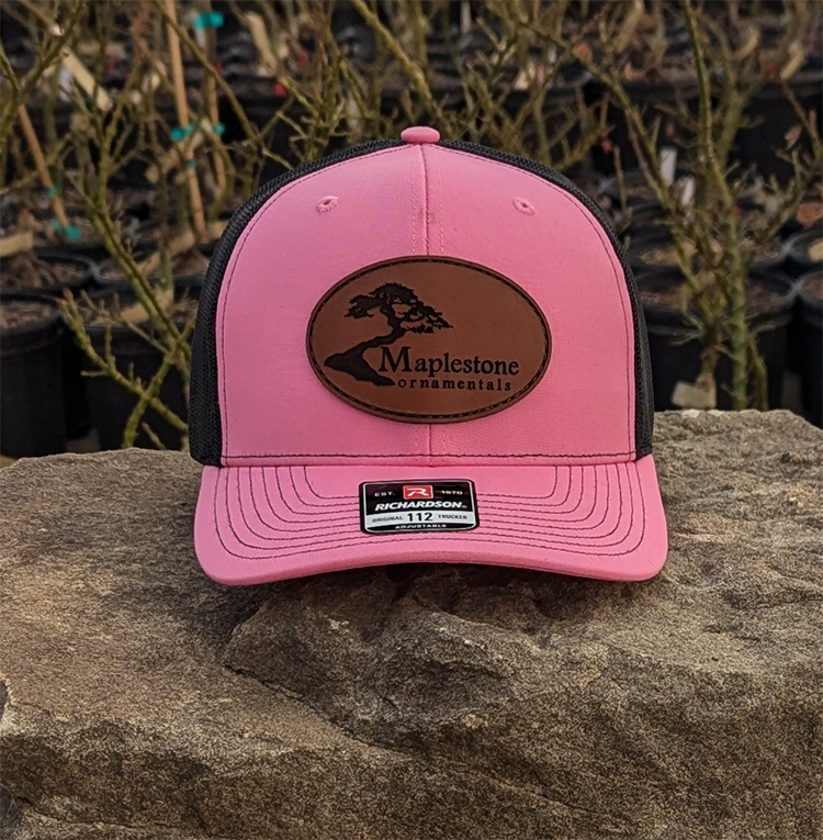 Richardson 112 Hat - Pink/Black/Leather Patch