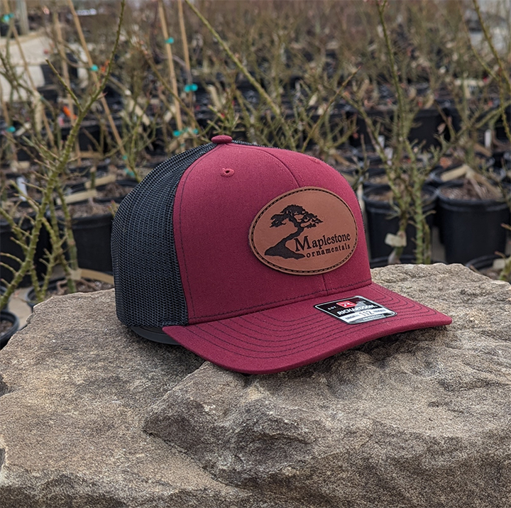 Richardson 112 Hat - Cardinal/Black/Leather Patch