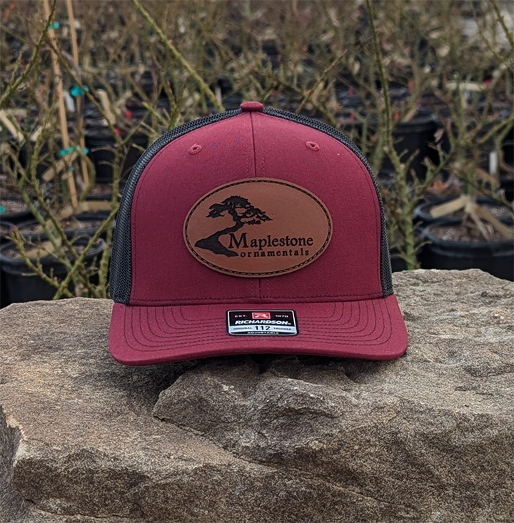 Richardson 112 Hat - Cardinal/Black/Leather Patch