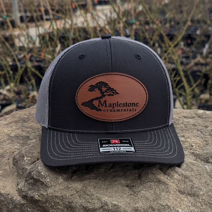 Richardson 112 Hat - Black/Charcoal/Leather Patch