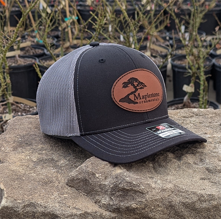 Richardson 112 Hat - Black/Charcoal/Leather Patch